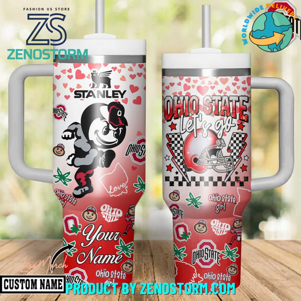 Ohio State Buckeyes Valentine Customized Red Stanley Tumbler Ohio State Buckeyes Valentine Customized Red Stanley Tumbler