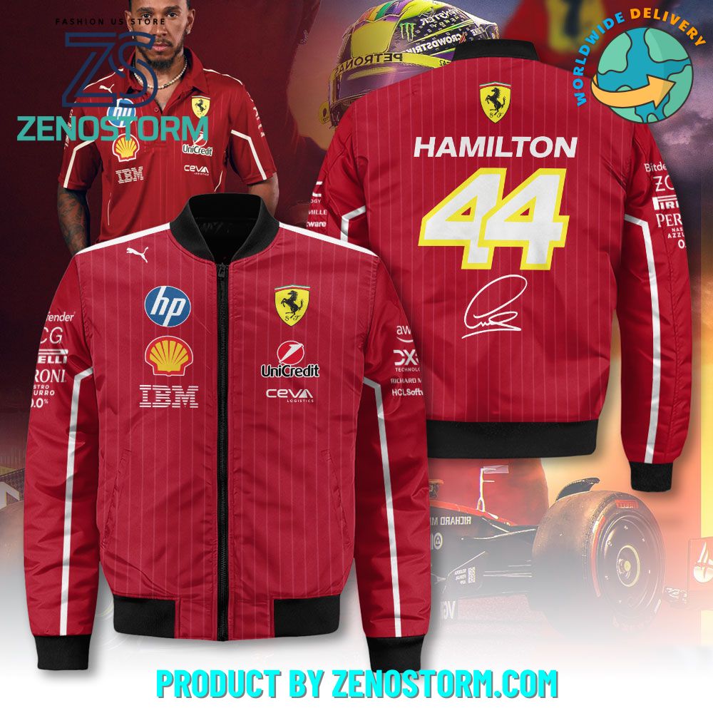 Scuderia Ferrari x Lewis Hamilton 2025 Fomula 1 Bomber Jacket Scuderia Ferrari x Lewis Hamilton 2025 Fomula 1 Bomber Jacket