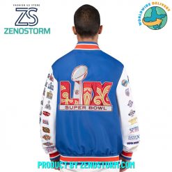 Super Bowl LIX Starter Blue Commemorative Full-Snap Varsity Jacket