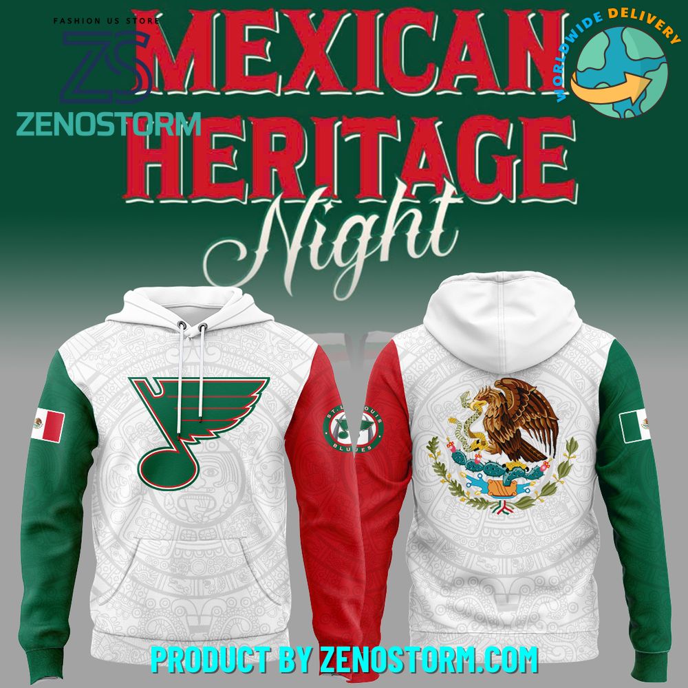 St. Louis Blues x Mexican Heritage Night 2025 Hoodie Set St. Louis Blues x Mexican Heritage Night 2025 Hoodie Set