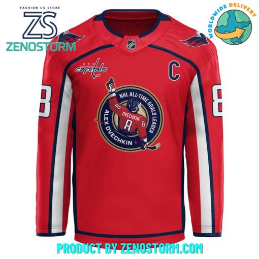 Alexander Ovechkin Washington Capitals All-Time Leading Goal Scorer Jersey