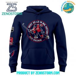 Alexander Ovechkin Washington Capitals NHL AllTime Leading Goal Scorer Cross Sticks Hoodie Navy 2025 2