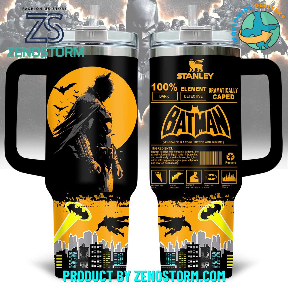 Batman The Hero Gotham Dramatically Caped 40oz Stanley Tumbler Batman The Hero Gotham Dramatically Caped 40oz Stanley Tumbler