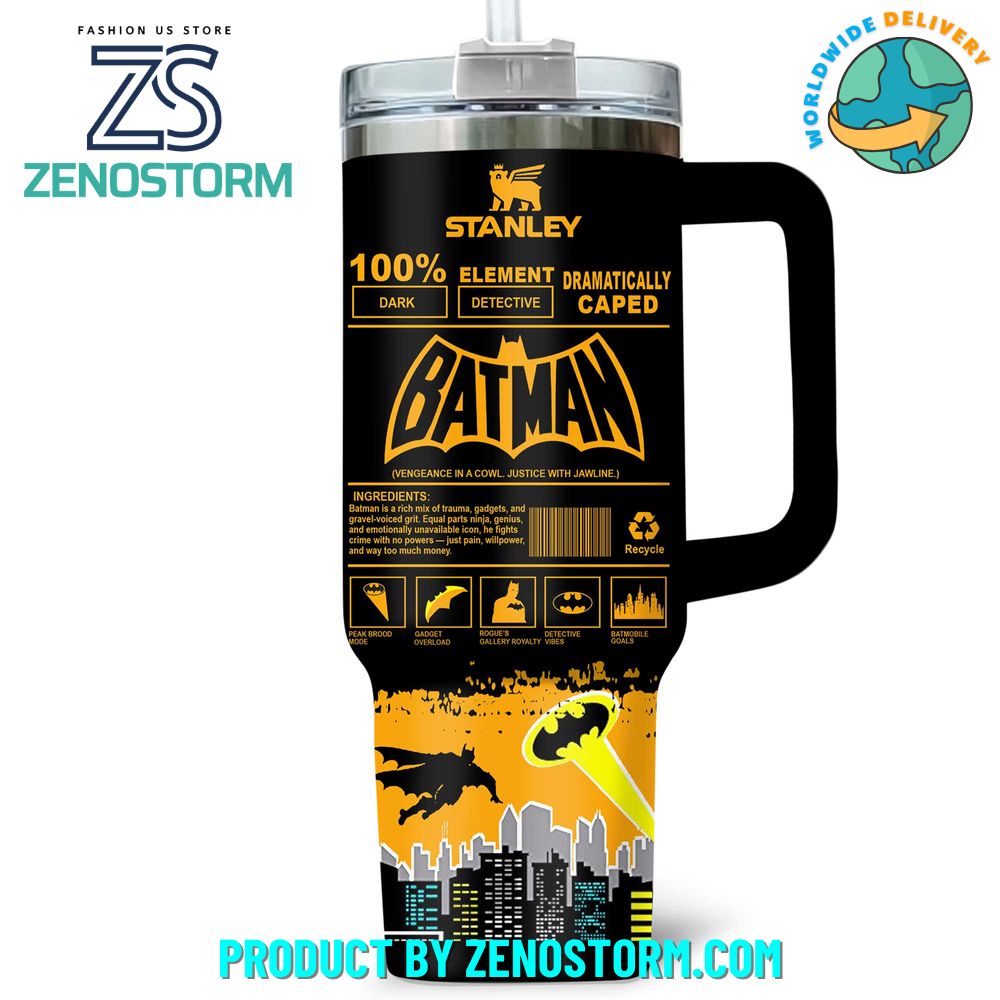 Batman The Hero Gotham Dramatically Caped 40oz Stanley Tumbler Batman The Hero Gotham Dramatically Caped 40oz Stanley Tumbler