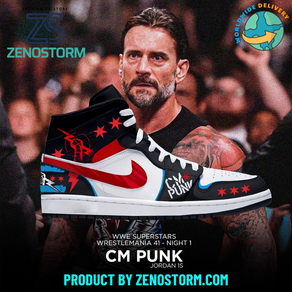 CM Punk WWE Superstars WrestleMania 41 Night Nike Jordan 1 CM Punk WWE Superstars WrestleMania 41 Night Nike Jordan 1