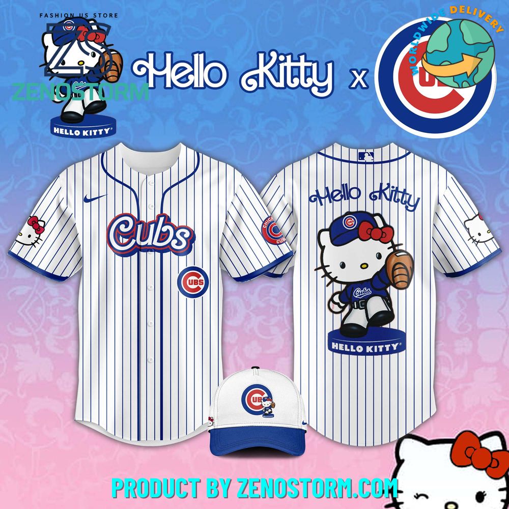 Chicago Cubs MLB x Hello Kitty Night Jersey 2025 Chicago Cubs MLB x Hello Kitty Night Jersey 2025