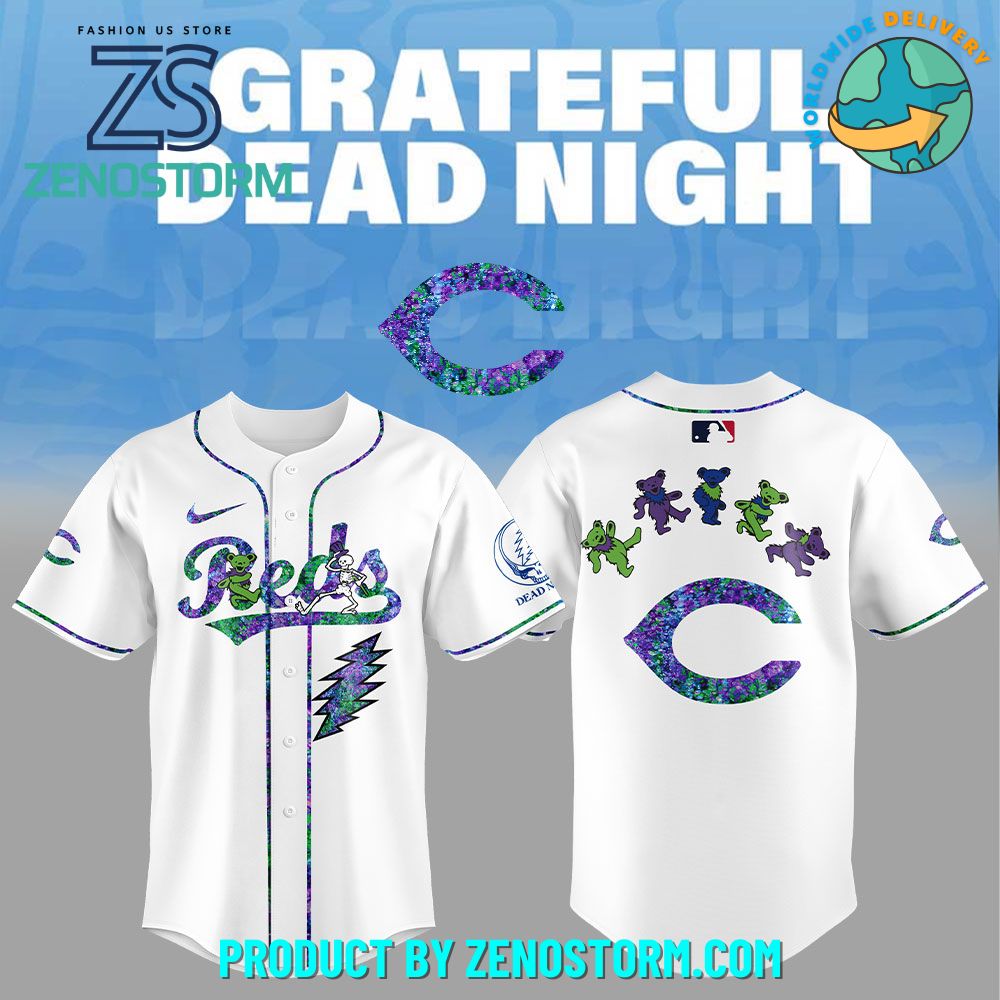 Cincinnati Reds MLB x Grateful Dead Night Jersey 2025 Cincinnati Reds MLB x Grateful Dead Night Jersey 2025