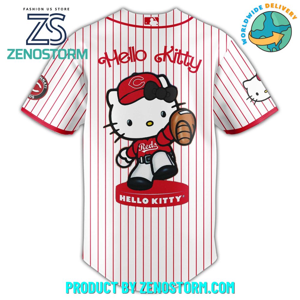 Cincinnati Reds MLB x Hello Kitty Night Jersey 2025 Cincinnati Reds MLB x Hello Kitty Night Jersey 2025