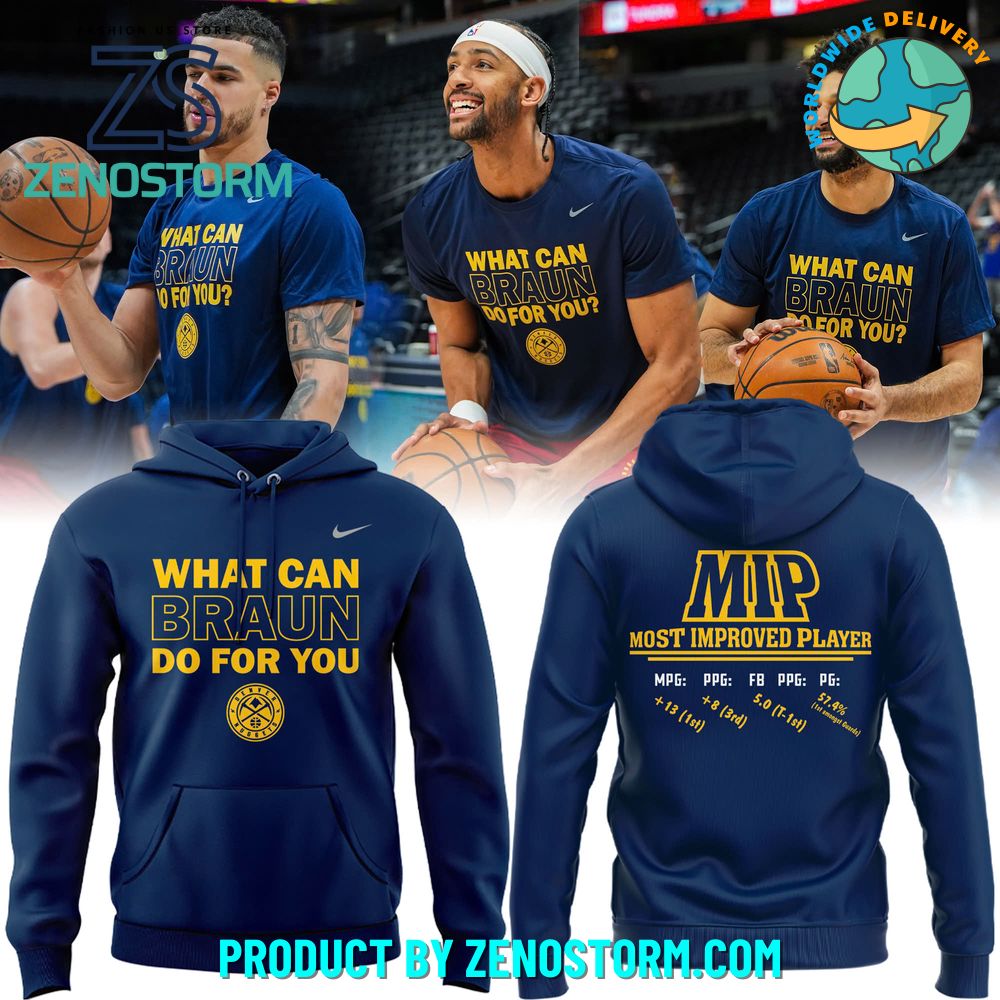 Denver Nuggets Christian Braun MIP Special Hoodie Set 2025 Denver Nuggets Christian Braun MIP Special Hoodie Set 2025
