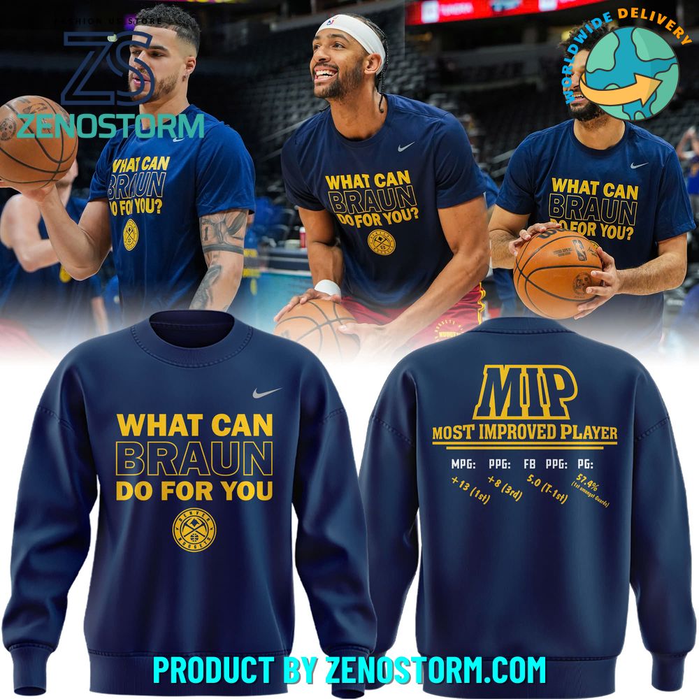 Denver Nuggets Christian Braun MIP Special Sweatshirt 2025 Denver Nuggets Christian Braun MIP Special Sweatshirt 2025