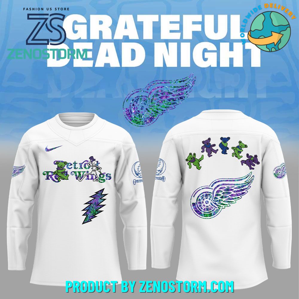 Detroit Red Wings NHL x Grateful Dead Night 2025 Jersey Detroit Red Wings NHL x Grateful Dead Night 2025 Jersey
