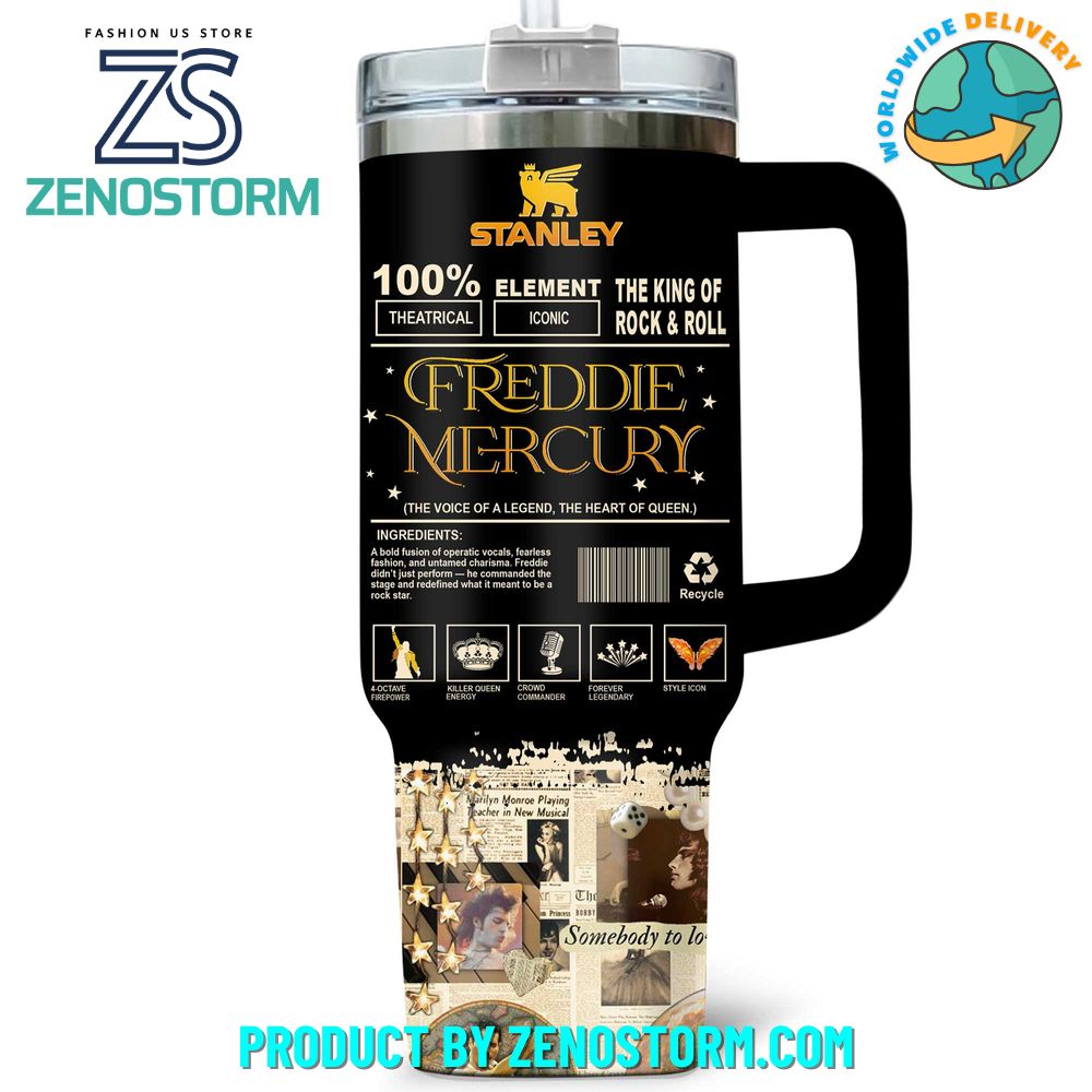 Freddie Mercury The King Of Rock & Roll 40oz Stanley Tumbler Freddie Mercury The King Of Rock & Roll 40oz Stanley Tumbler