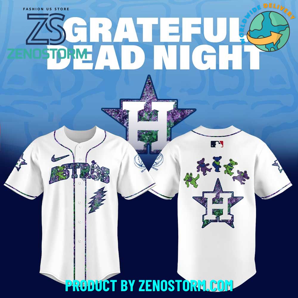 Houston Astros MLB x Grateful Dead Night Jersey 2025 Houston Astros MLB x Grateful Dead Night Jersey 2025