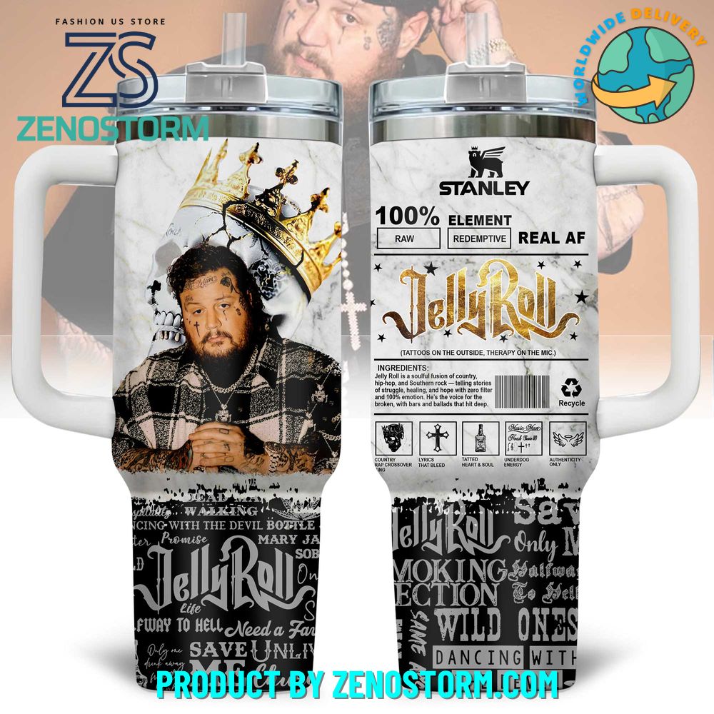 Jelly Roll The Real AF Limited Edition 40oz Stanley Tumbler Jelly Roll The Real AF Limited Edition 40oz Stanley Tumbler