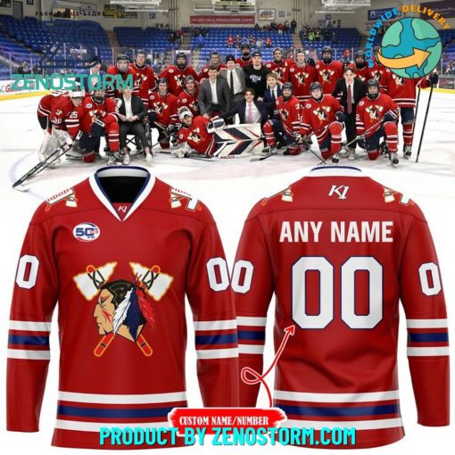Johnstown Tomahawks x 2025 End-of-Year Red Hockey Jersey