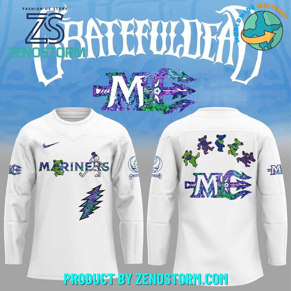 Maine Mariners x Grateful Dead Night 2025 Hockey Jersey Maine Mariners x Grateful Dead Night 2025 Hockey Jersey