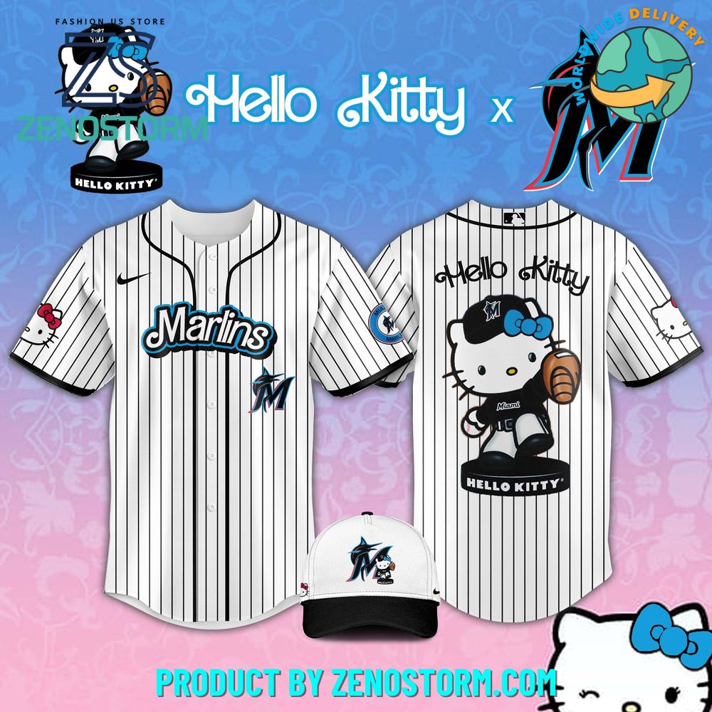 Miami Marlins MLB x Hello Kitty Night Jersey 2025 Miami Marlins MLB x Hello Kitty Night Jersey 2025