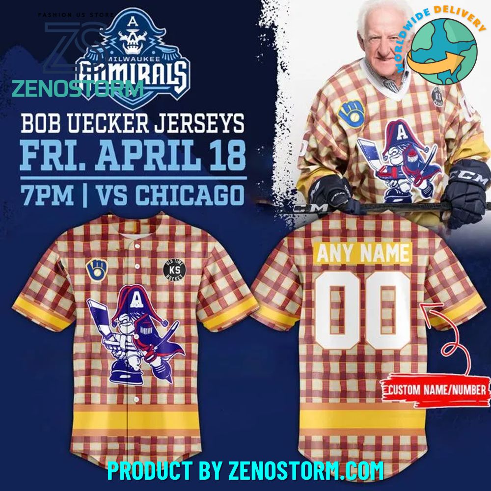 Milwaukee Admirals x Bob Uecker Special 2025 Baseball Jersey Milwaukee Admirals x Bob Uecker Special 2025 Baseball Jersey