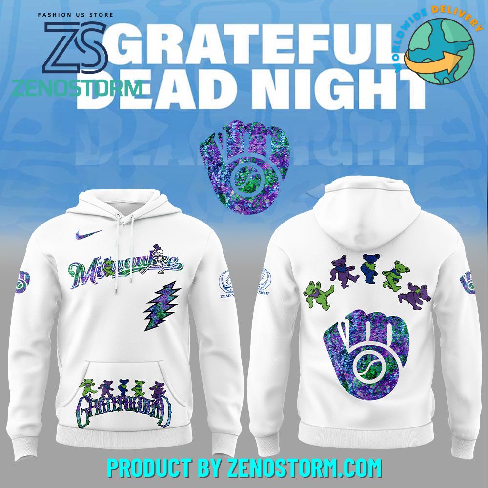 Milwaukee Brewers MLB x Grateful Dead Night Hoodie Set 2025 Milwaukee Brewers MLB x Grateful Dead Night Hoodie Set 2025