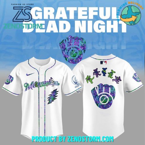 Milwaukee Brewers MLB x Grateful Dead Night Jersey 2025