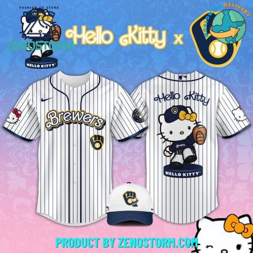 Milwaukee Brewers MLB x Hello Kitty Night Jersey 2025