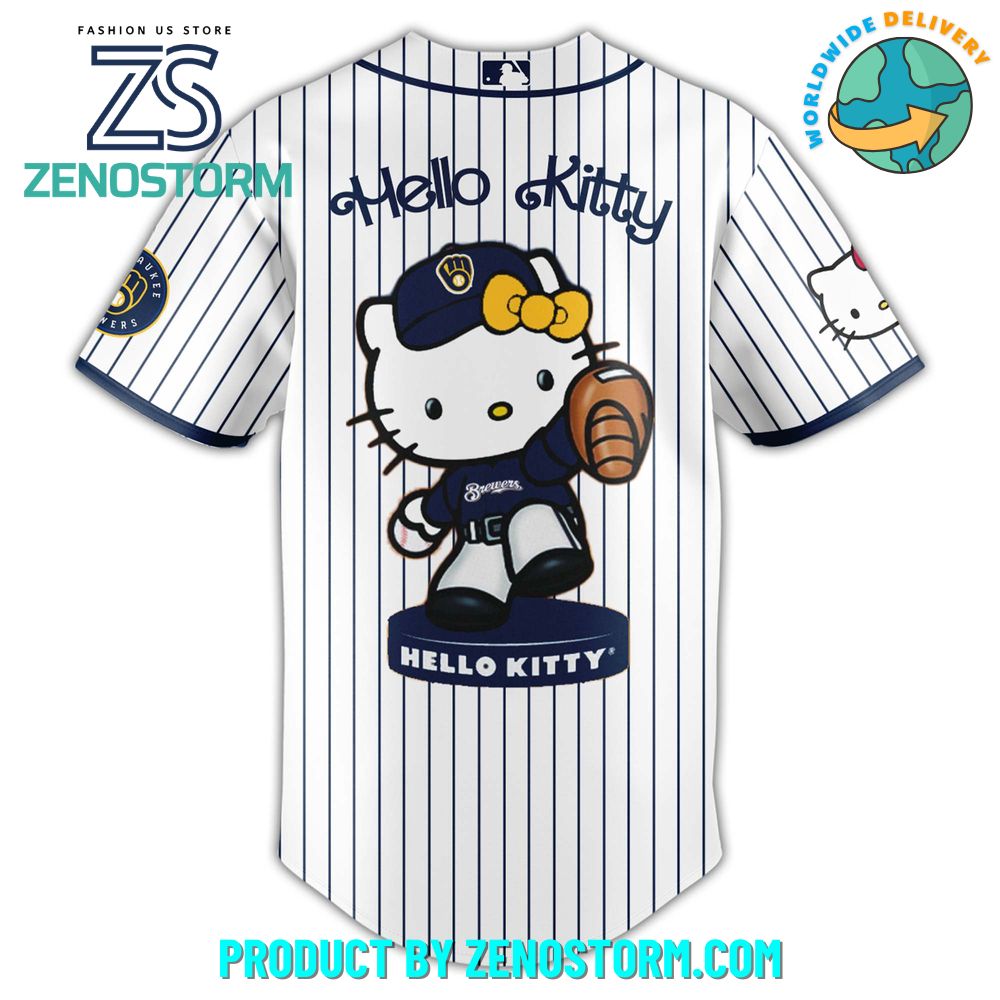 Milwaukee Brewers MLB x Hello Kitty Night Jersey 2025 Milwaukee Brewers MLB x Hello Kitty Night Jersey 2025