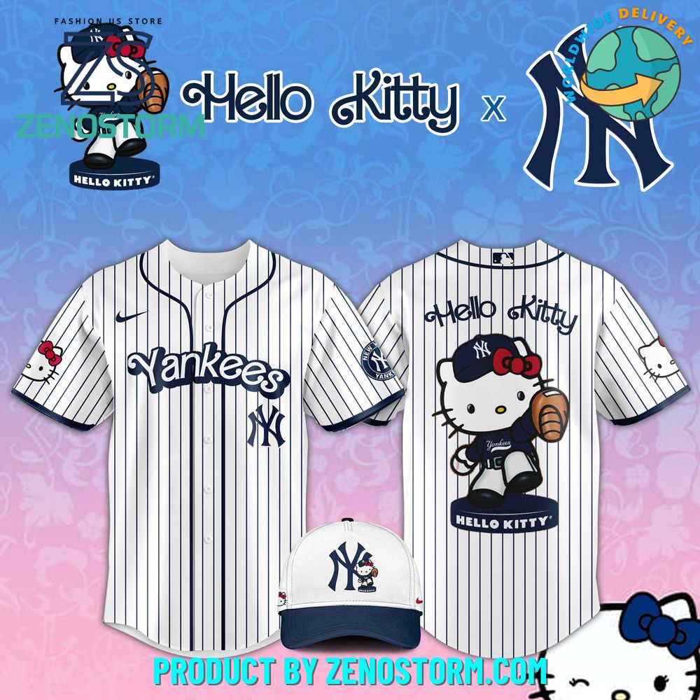 New York Yankees MLB x Hello Kitty Night Jersey 2025 New York Yankees MLB x Hello Kitty Night Jersey 2025