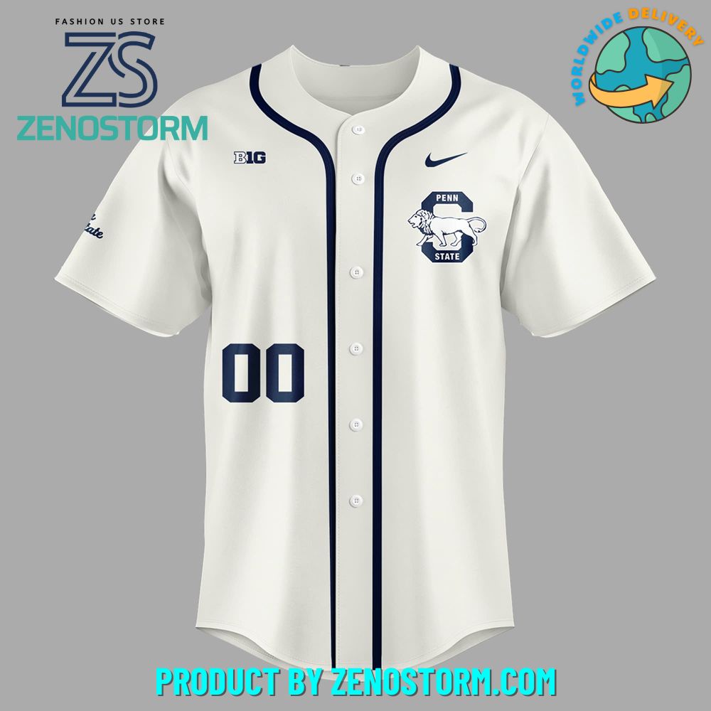 Penn State Nittany Lions Baseball New Cream Baseball Jersey Penn State Nittany Lions Baseball New Cream Baseball Jersey