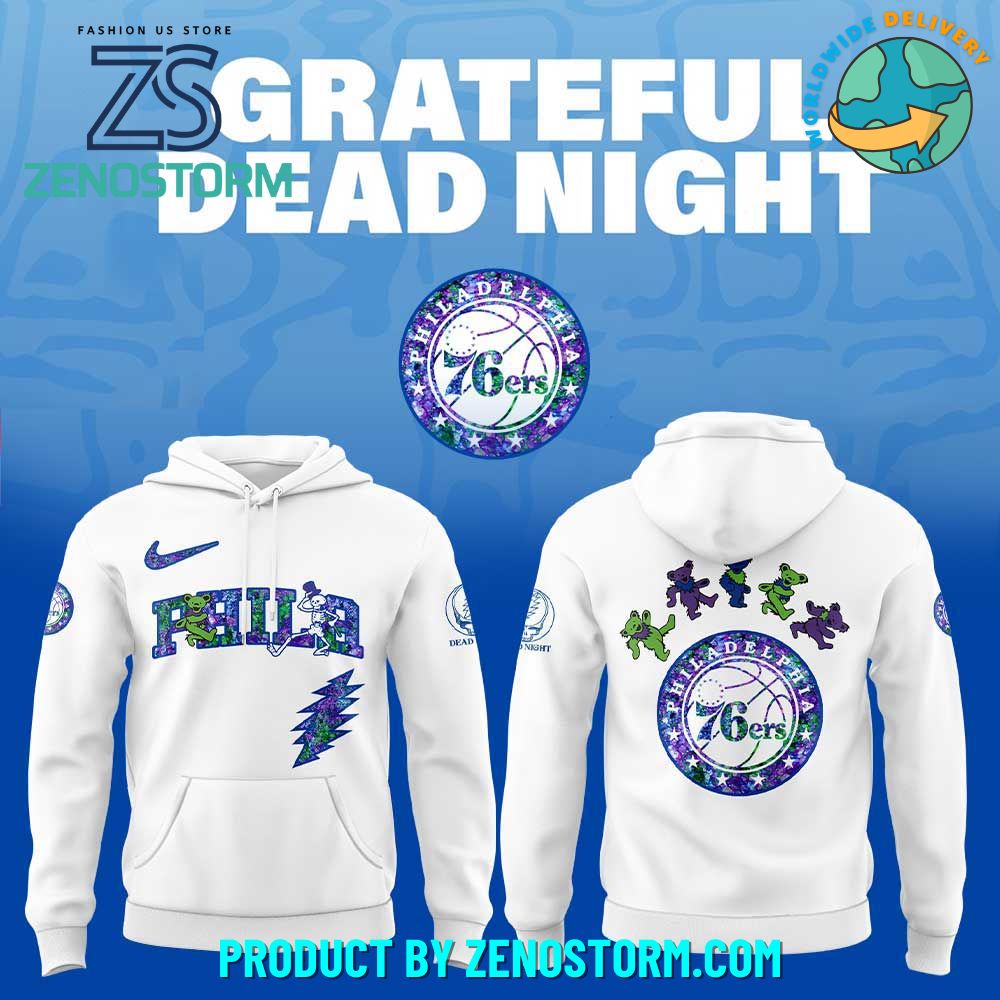 Philadelphia 76ers NBA x Grateful Dead Night 2025 Hoodie Set Philadelphia 76ers NBA x Grateful Dead Night 2025 Hoodie Set