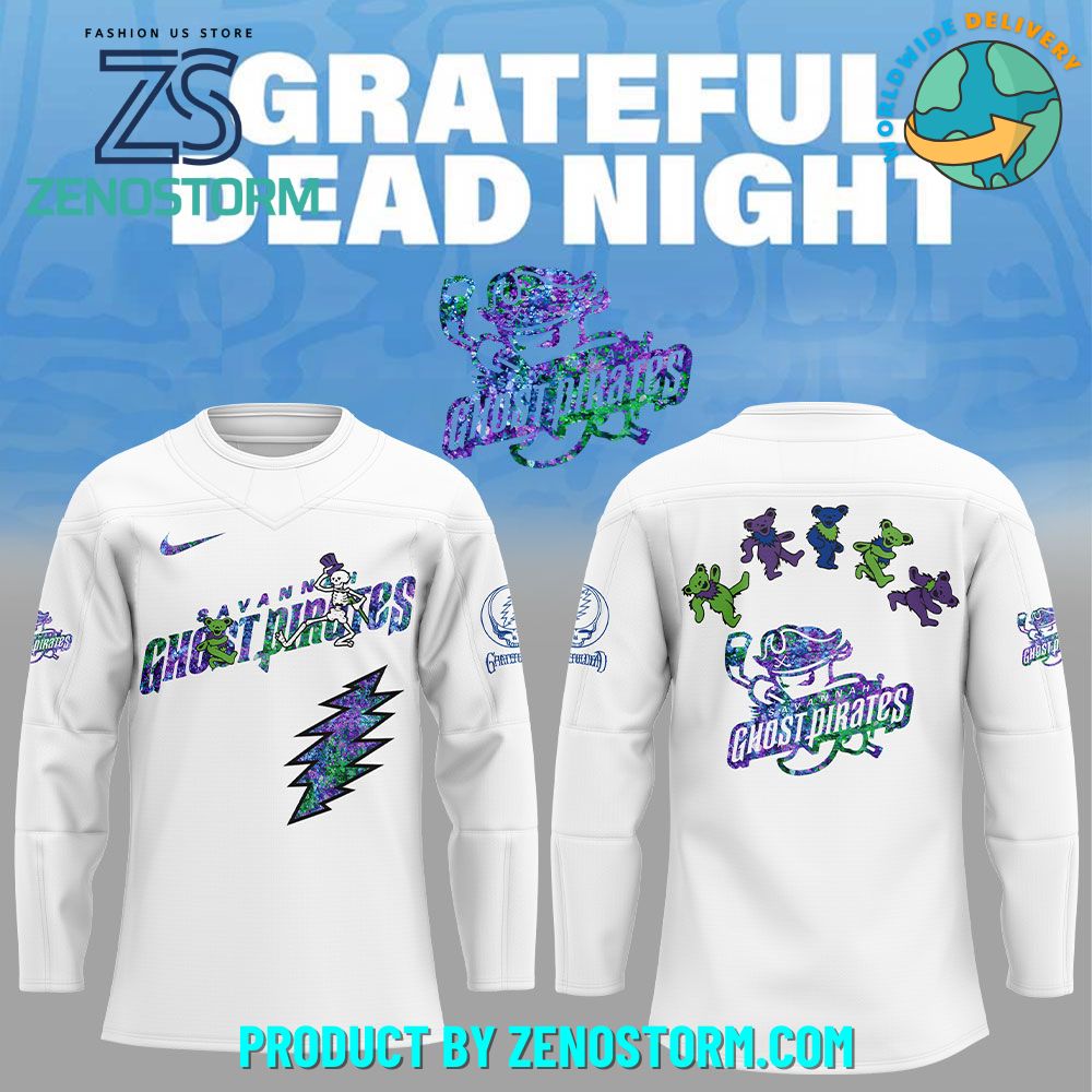 Savannah Ghost Pirates x Grateful Dead Night 2025 Jersey Savannah Ghost Pirates x Grateful Dead Night 2025 Jersey