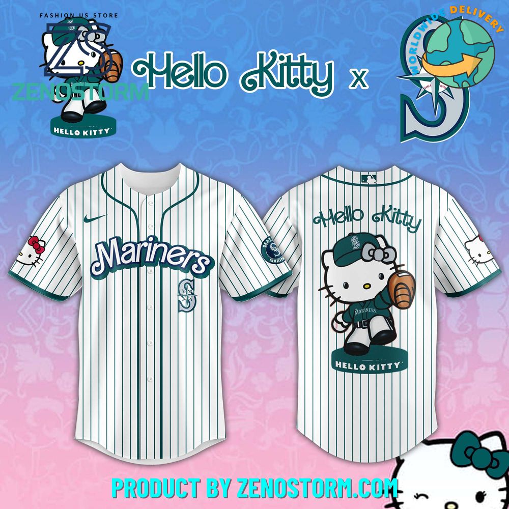 Seattle Mariners MLB x Hello Kitty Night Jersey 2025 Seattle Mariners MLB x Hello Kitty Night Jersey 2025