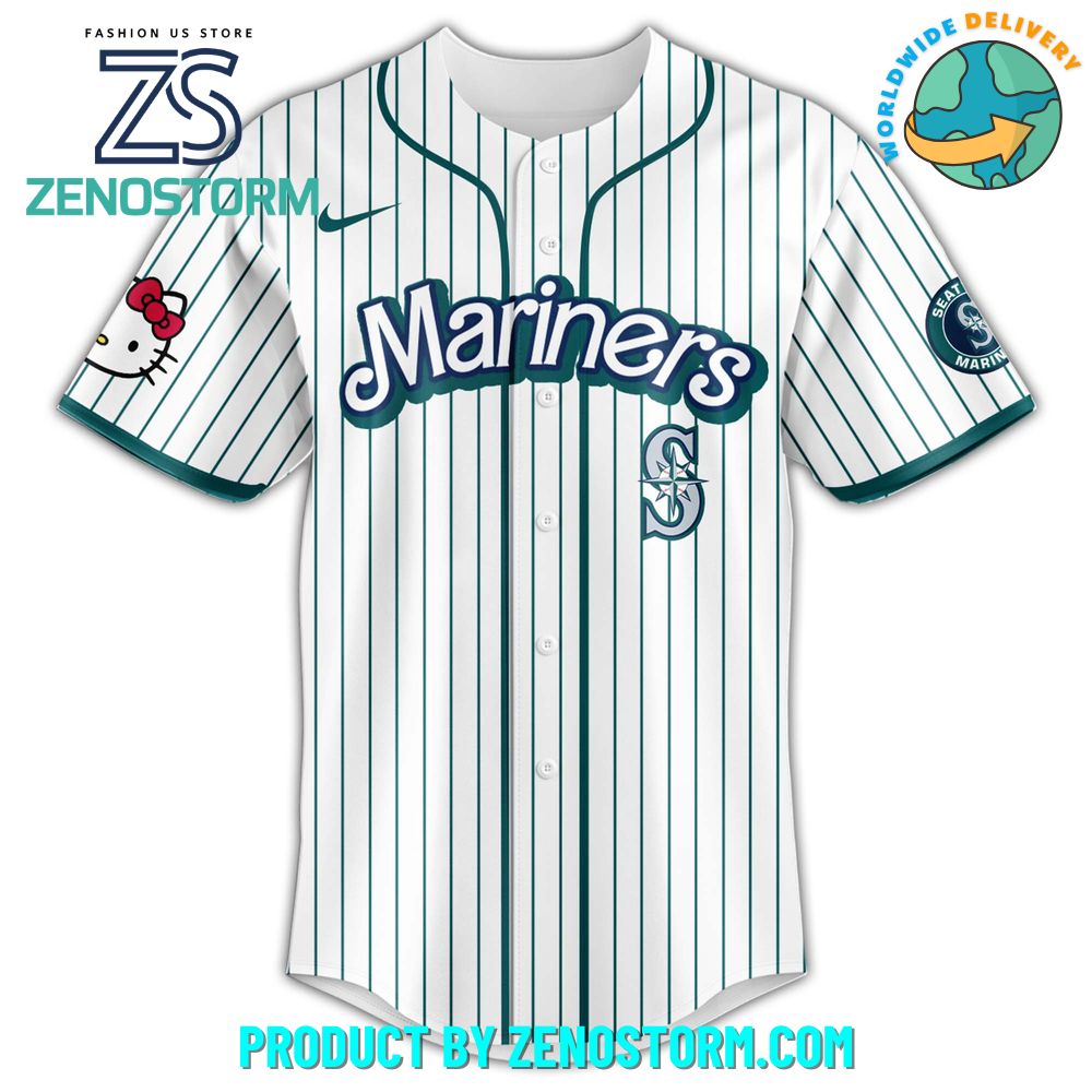 Seattle Mariners MLB x Hello Kitty Night Jersey 2025 Seattle Mariners MLB x Hello Kitty Night Jersey 2025