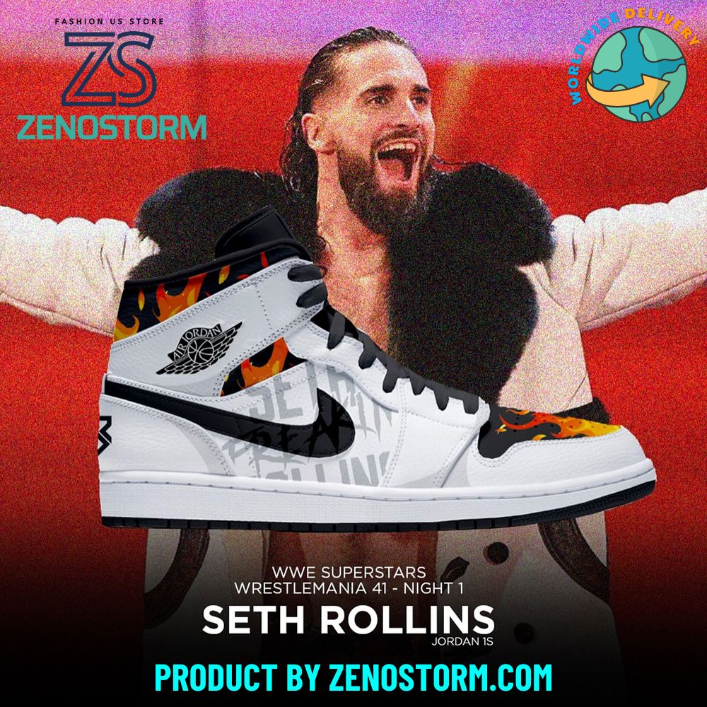 Seth Rollins WWE Superstars WrestleMania 41 Night Nike Jordan 1 Seth Rollins WWE Superstars WrestleMania 41 Night Nike Jordan 1