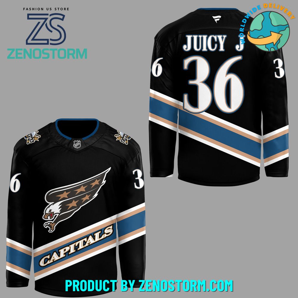 Washington Capitals x 36 Juicy J Limtied Edition Hockey Jersey Washington Capitals x 36 Juicy J Limtied Edition Hockey Jersey