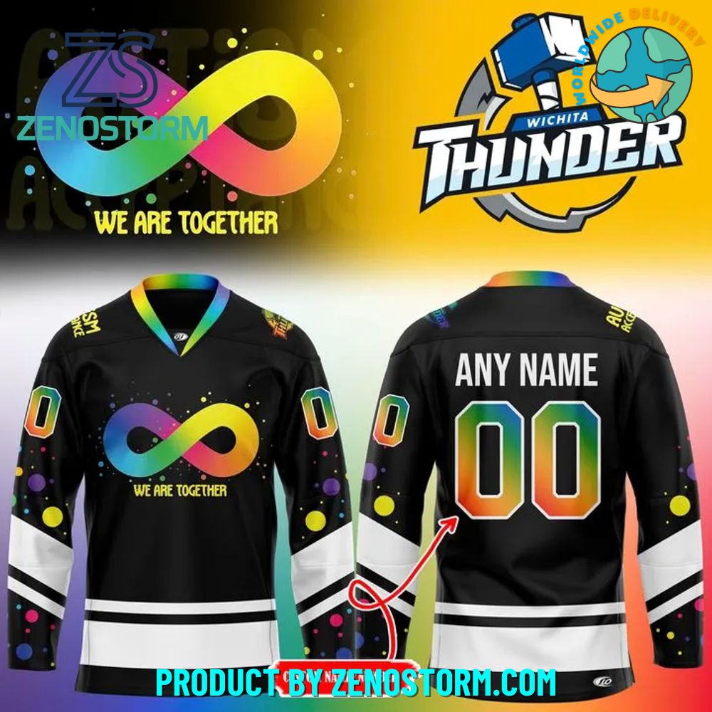 Wichita Thunder x Autism Awareness We are Together Hockey Jersey Wichita Thunder x Autism Awareness We are Together Hockey Jersey