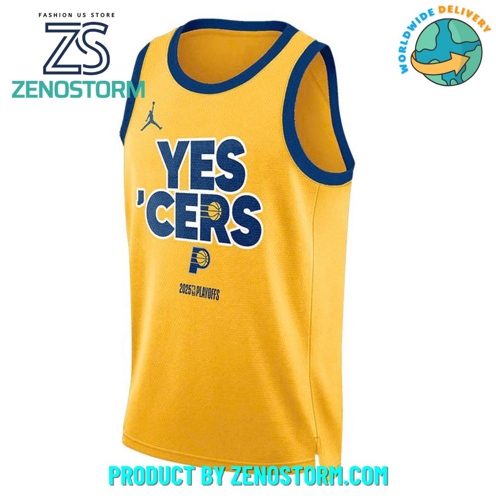Indiana Pacers 2025 NBA Playoffs Yes 'Cers Basketball Jersey Indiana Pacers 2025 NBA Playoffs Yes 'Cers Basketball Jersey